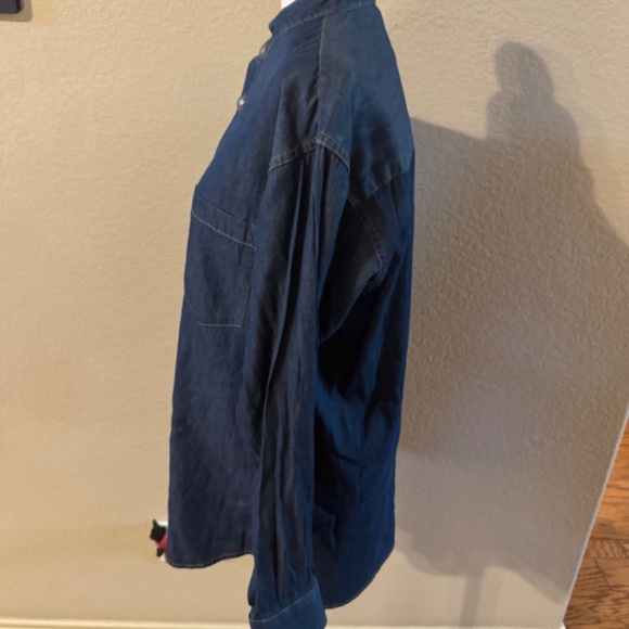 Men's Stubbs Wester Wear Denim Indian Head Button Banded Collar Shirt Size M - Picture 7 of 11